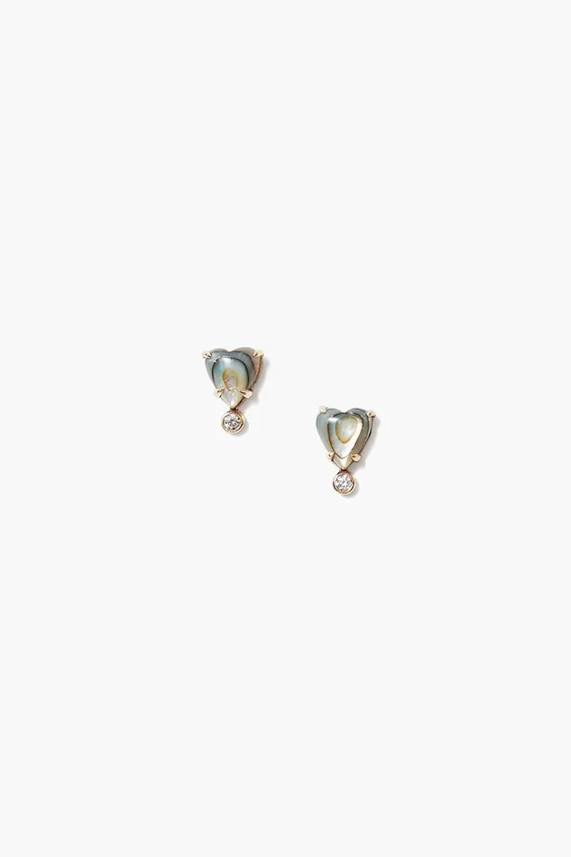 14k Diamond Heart Studs Abalone Women Chan Luu 14k Fine