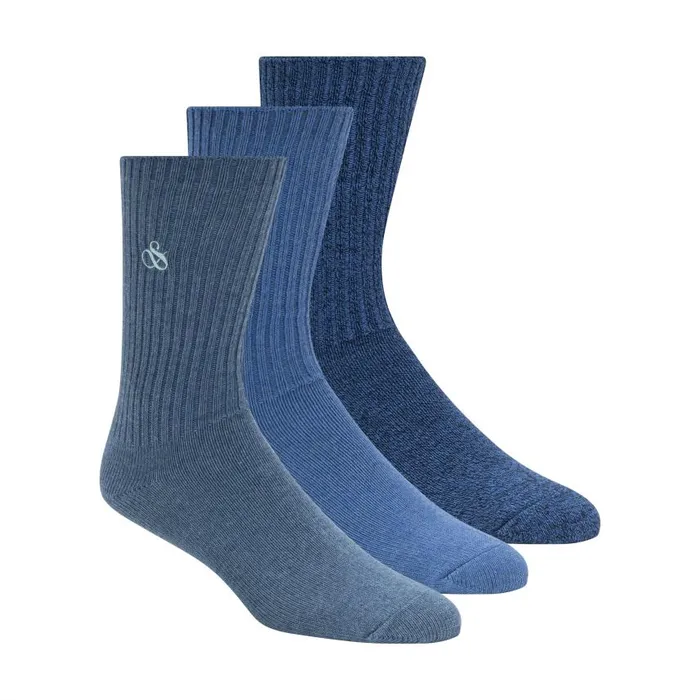 3PK MENS NON TERRY CREW Grey Black Men Scotch and Soda Underwear and Socks
