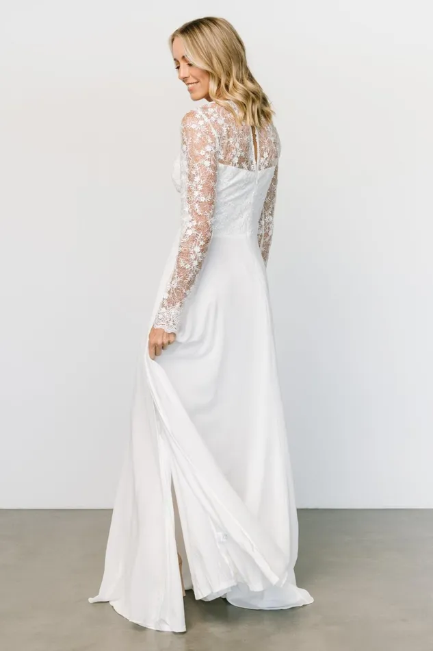 Adalaide Long Sleeve Maxi Dress Off White Women Baltic Born Bridal Adalaide Long Sleeve Maxi Dress Off White Women Baltic Born Bridal