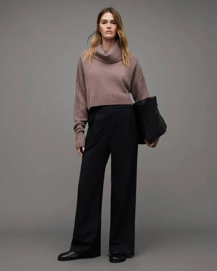 Akira Recycled Cashmere Blend Sweater Mink Pink Women AllSaints Sweaters