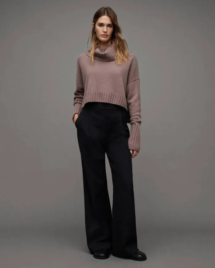 Akira Recycled Cashmere Blend Sweater Mink Pink Women AllSaints Sweaters