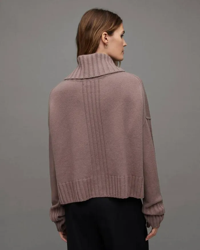 Akira Recycled Cashmere Blend Sweater Mink Pink Women AllSaints Sweaters