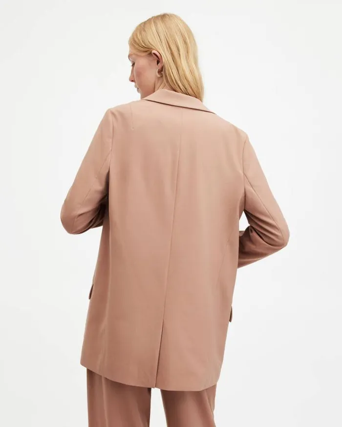 Aleida Lightweight Tri Blazer Fawn Brown Women AllSaints Jackets and Coats