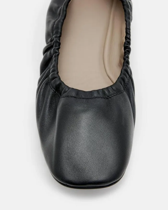 Alia Leather Ribbon Ballet Pumps Black Women AllSaints Shoes and Boots