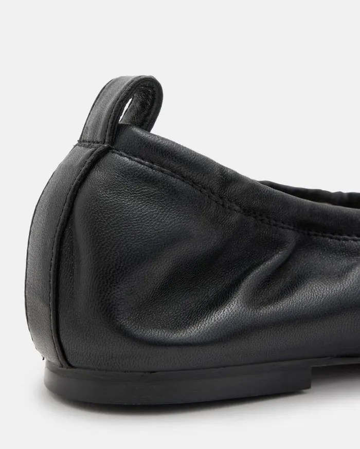 Alia Leather Ribbon Ballet Pumps Black Women AllSaints Shoes and Boots