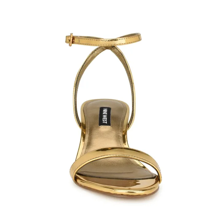 Allora Ankle Strap Block Heeled Sandals Bronze Women Nine West Dress Allora Ankle Strap Block Heeled Sandals Bronze Women Nine West Dress