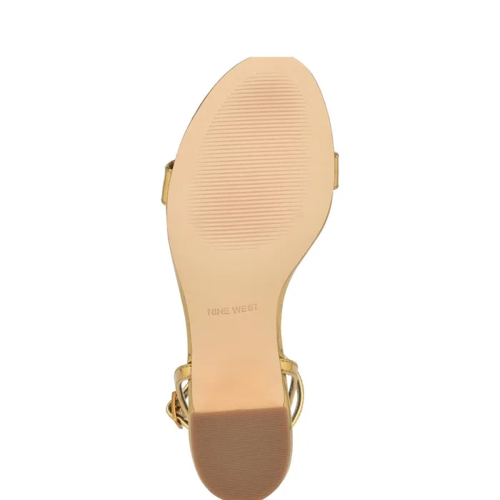 Allora Ankle Strap Block Heeled Sandals Bronze Women Nine West Dress Allora Ankle Strap Block Heeled Sandals Bronze Women Nine West Dress