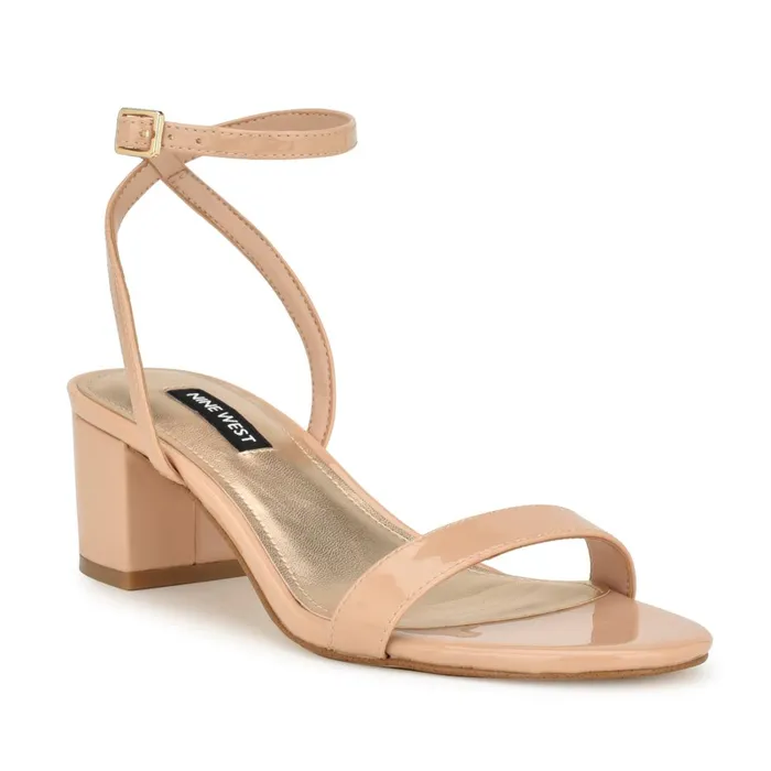 Allora Ankle Strap Block Heeled Sandals Light Natural Women Nine West Sandals Allora Ankle Strap Block Heeled Sandals Light Natural Women Nine West Sandals