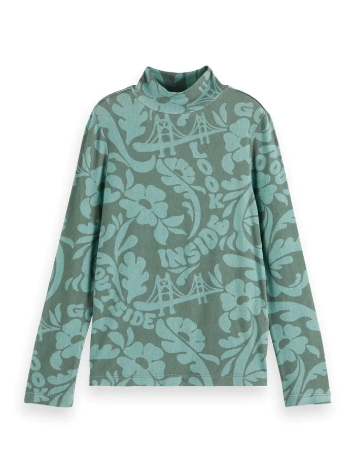 ALLOVER PRINTED MOCK NECK LONGSLEEVED TSHIRT Field Flowers Kids Scotch and Soda TShirts and Tops ALLOVER PRINTED MOCK NECK LONGSLEEVED TSHIRT Field Flowers Kids Scotch and Soda TShirts and Tops