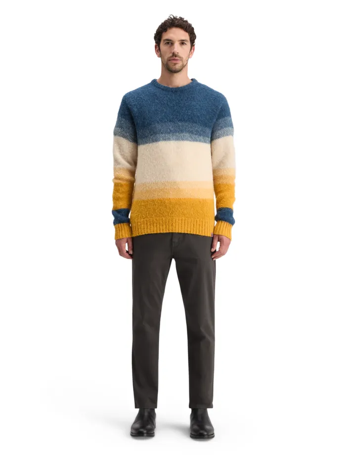 ALPACA WOOLBLEND SWEATER Yellow Blue Gradient Men Scotch and Soda Knitwear