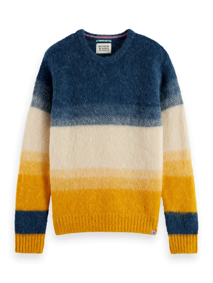 ALPACA WOOLBLEND SWEATER Yellow Blue Gradient Men Scotch and Soda Knitwear