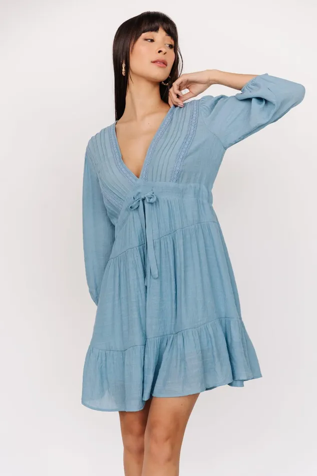 Amelia Boho Mini Dress Blue Women Baltic Born Short Dresses