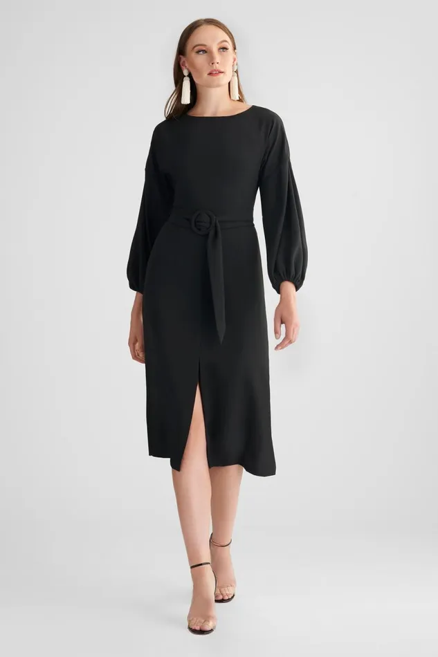Annie Dress 8211 Black Women Sachin and Babi Long Sleeve