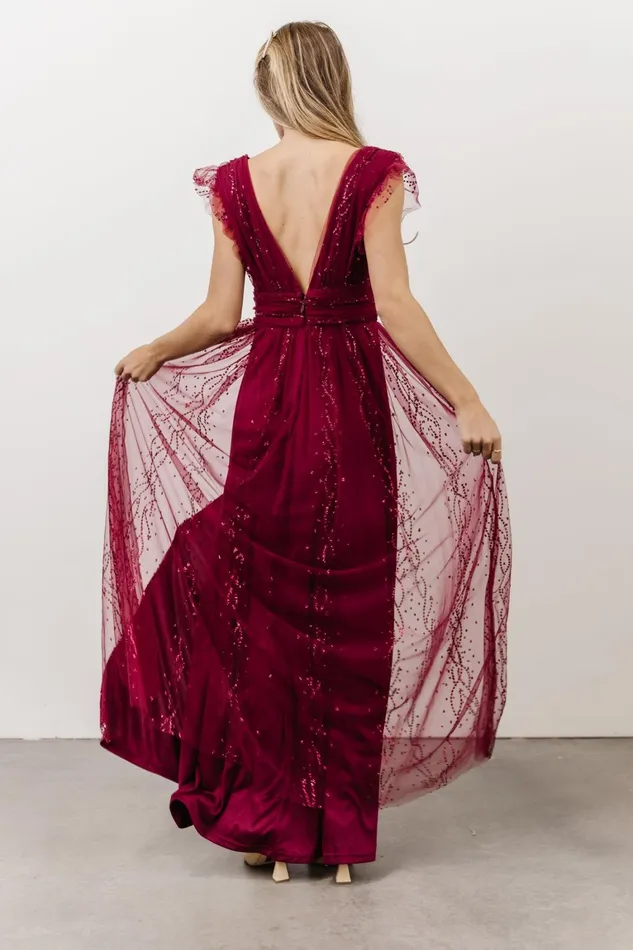 Annika Sequin Mesh Maxi Dress Wine Women Baltic Born Embellished Sequin Annika Sequin Mesh Maxi Dress Wine Women Baltic Born Embellished Sequin