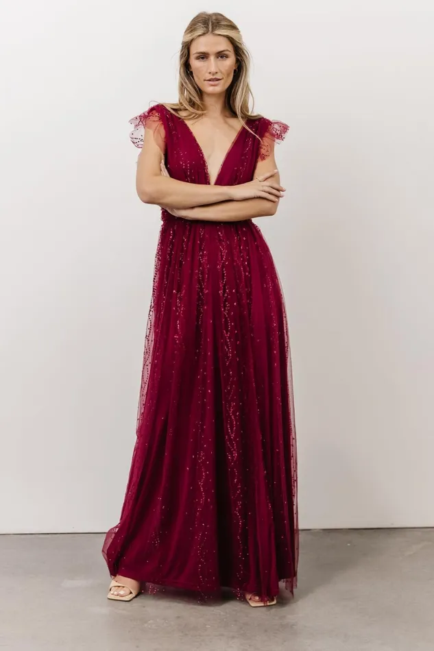 Annika Sequin Mesh Maxi Dress Wine Women Baltic Born Embellished Sequin Annika Sequin Mesh Maxi Dress Wine Women Baltic Born Embellished Sequin