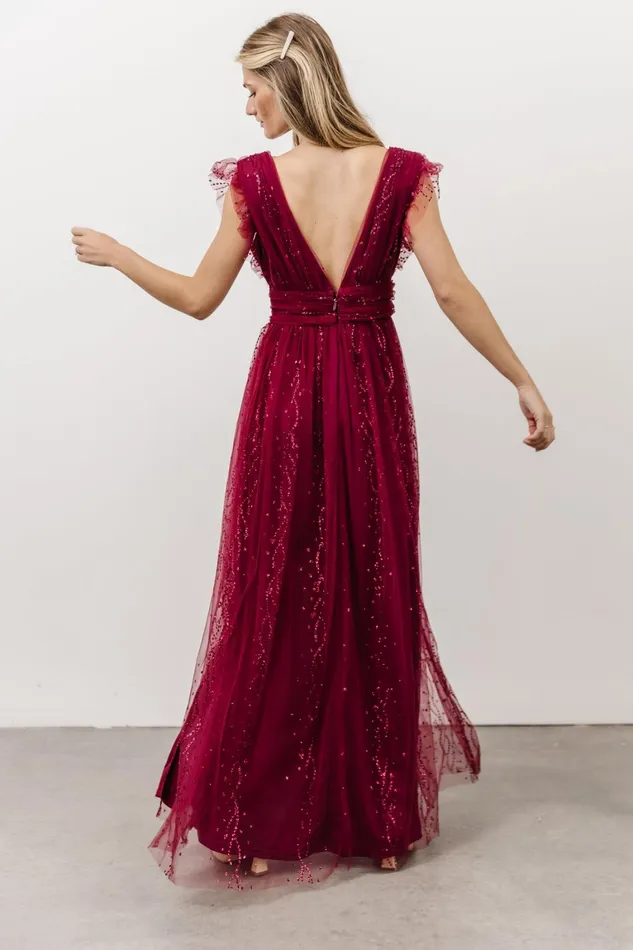 Annika Sequin Mesh Maxi Dress Wine Women Baltic Born Embellished Sequin Annika Sequin Mesh Maxi Dress Wine Women Baltic Born Embellished Sequin