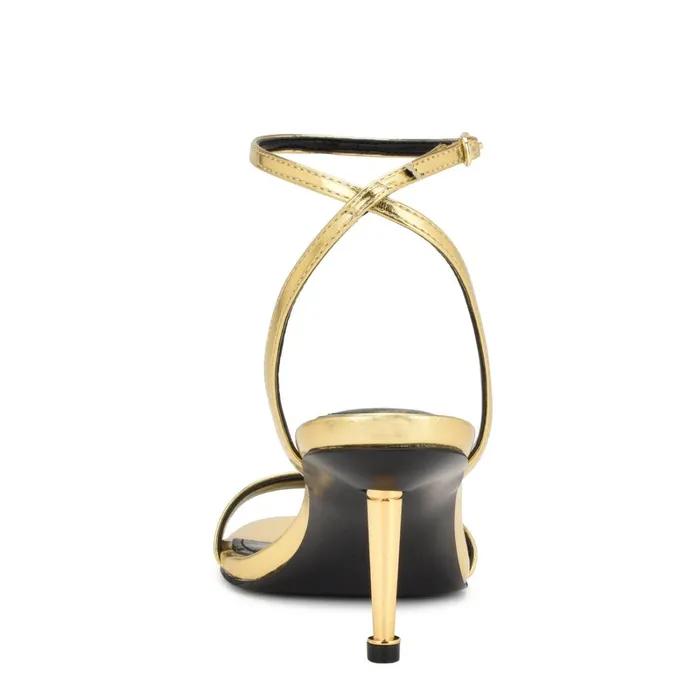 Anny Ankle Strap Heeled Sandals Gold Women Nine West Mid Heels Anny Ankle Strap Heeled Sandals Gold Women Nine West Mid Heels