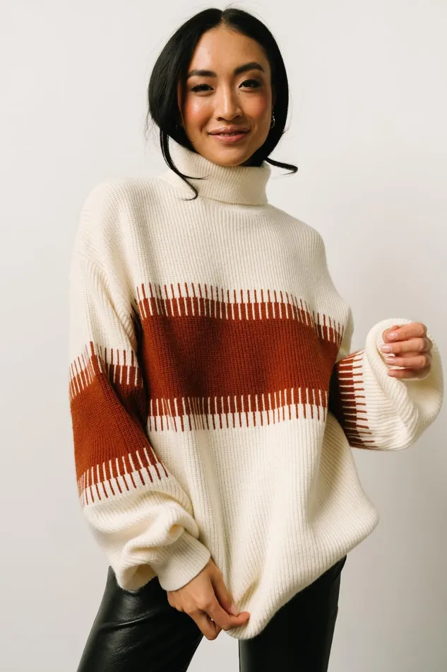 Antonov Turtle Neck Sweater Cream Spice Women Baltic Born Sweaters