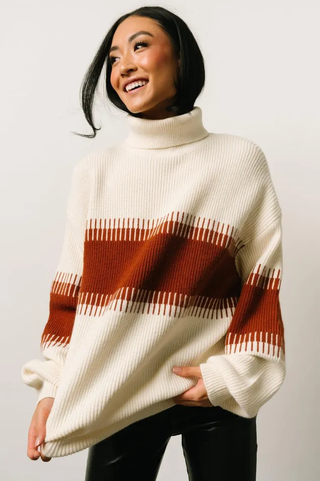 Antonov Turtle Neck Sweater Cream Spice Women Baltic Born Sweaters