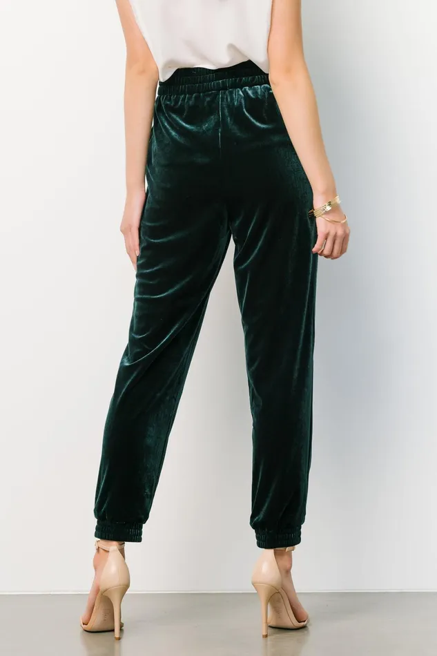 Archie Velvet Jogger Pants Dark Green Women Baltic Born Pants