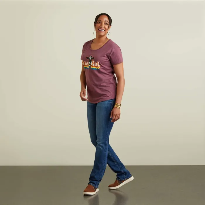 Ariat Cow Gal TShirt Burgundy Heather Women Ariat TShirts and Tops