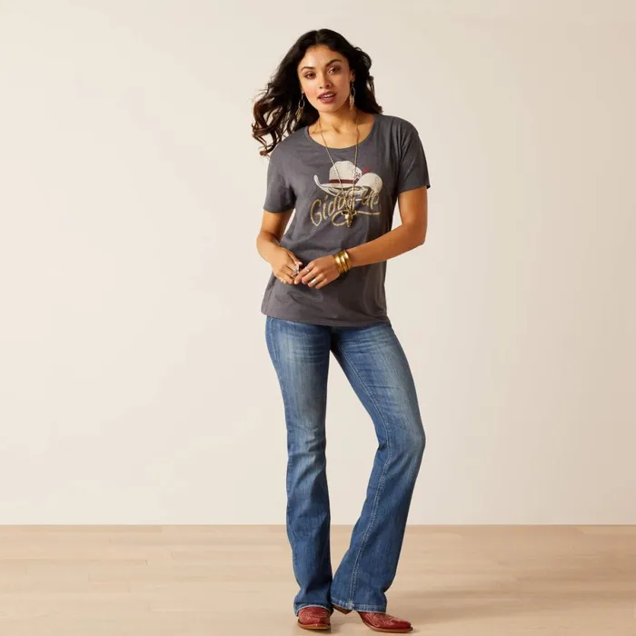 Ariat Cowboy Hat TShirt Titanium Women Ariat TShirts and Tops Ariat Cowboy Hat TShirt Titanium Women Ariat TShirts and Tops
