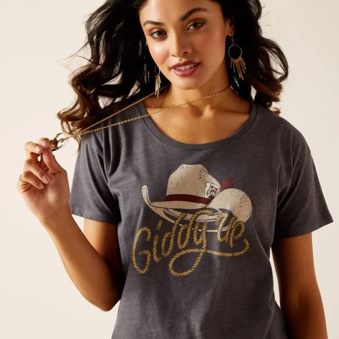 Ariat Cowboy Hat TShirt Titanium Women Ariat TShirts and Tops Ariat Cowboy Hat TShirt Titanium Women Ariat TShirts and Tops