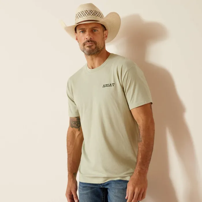 Ariat Eagle Flag TShirt Desert Sage Heather Men Ariat TShirts and Polos