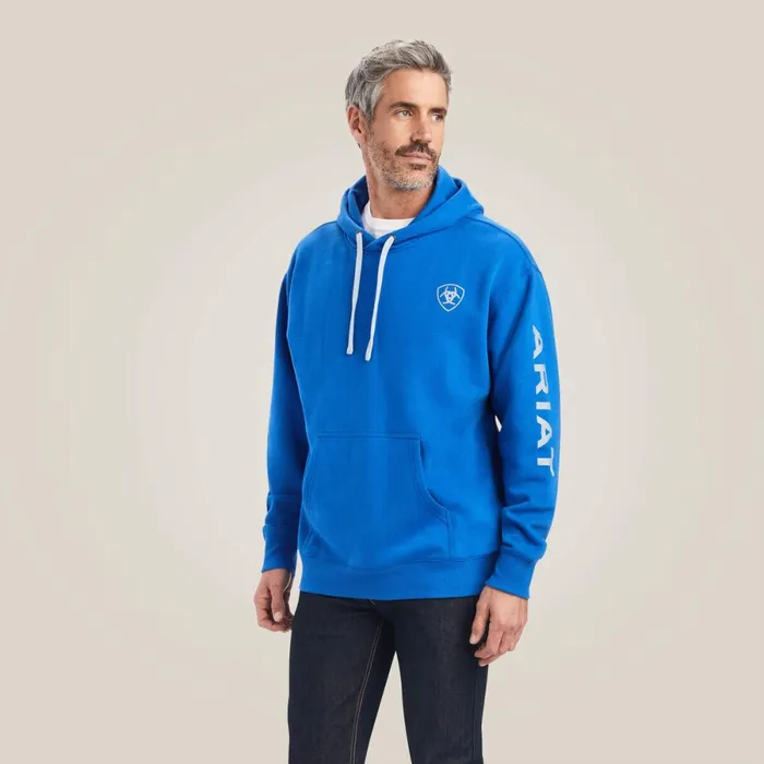 Ariat Logo Hoodie Cobalt Men Ariat Sweatshirts and Hoodies
