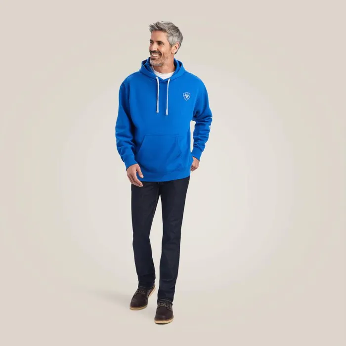 Ariat Logo Hoodie Cobalt Men Ariat Sweatshirts and Hoodies