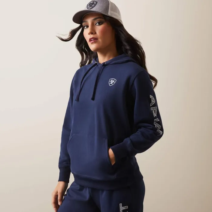 Ariat Logo Hoodie Navy Eclipse Women Ariat Sweatshirts and Hoodies