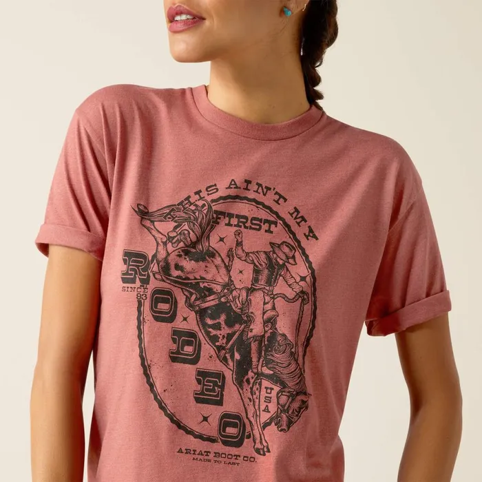 Ariat Rodeo First TShirt Red Clay Heather Women Ariat TShirts and Tops Ariat Rodeo First TShirt Red Clay Heather Women Ariat TShirts and Tops