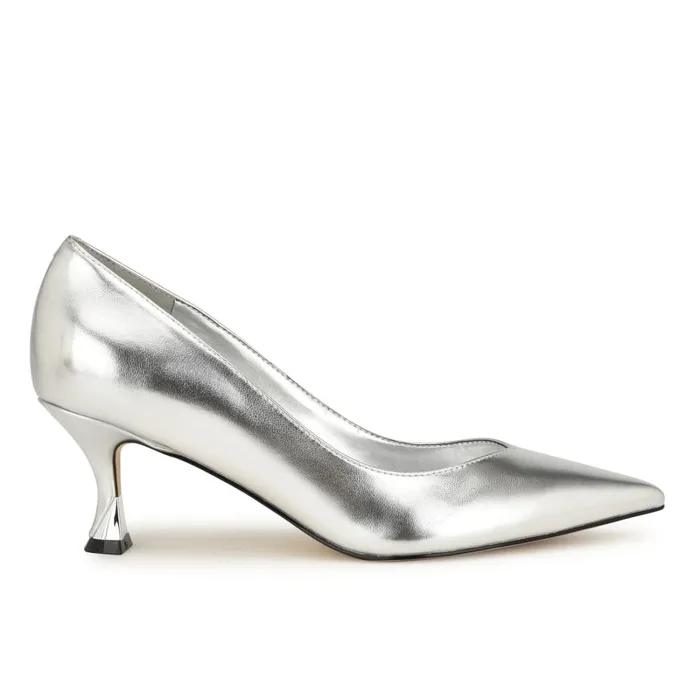 Ariella Pointy Toe Pumps Silver Women Nine West Pumps
