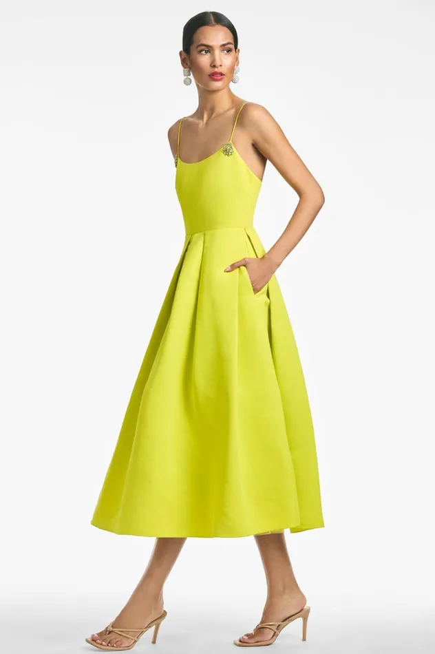 Audra Dress 8211 Chartreuse Women Sachin and Babi Sleeveless