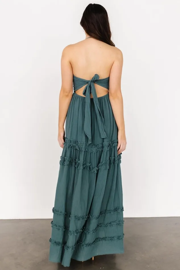 Augusta Halter Neck Maxi Dress Dusty Jade Women Baltic Born Bump Friendly