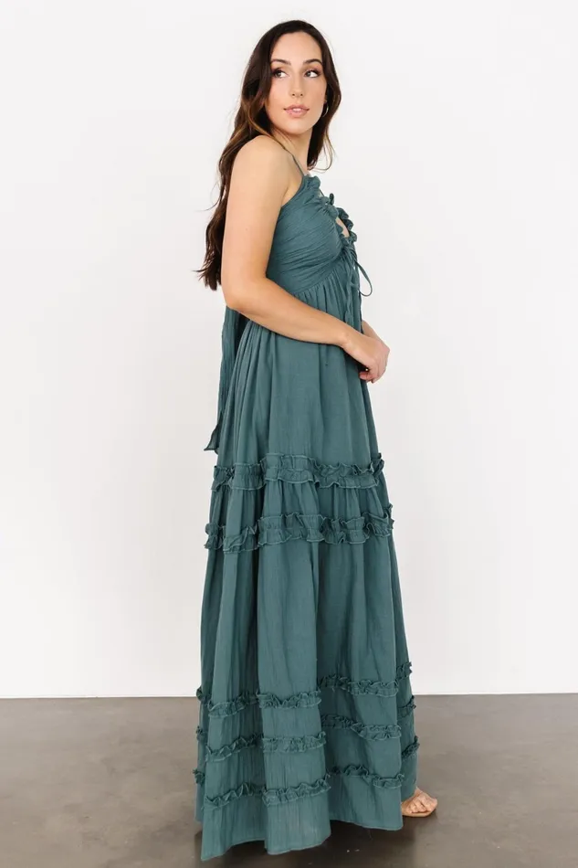 Augusta Halter Neck Maxi Dress Dusty Jade Women Baltic Born Bump Friendly