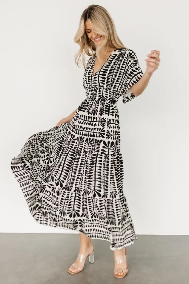 Austin Kimono Dress Black Print Women Baltic Born Midi Dresses Austin Kimono Dress Black Print Women Baltic Born Midi Dresses