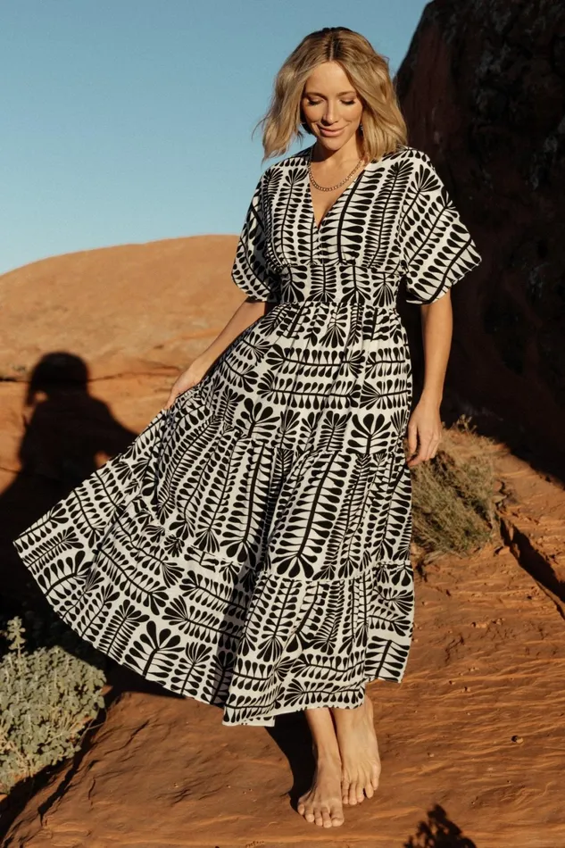 Austin Kimono Dress Black Print Women Baltic Born Midi Dresses Austin Kimono Dress Black Print Women Baltic Born Midi Dresses