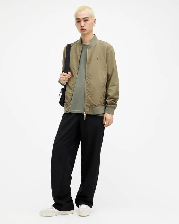 Bassett Ramskull Bomber Jacket Avo Green Men AllSaints Jackets and Coats