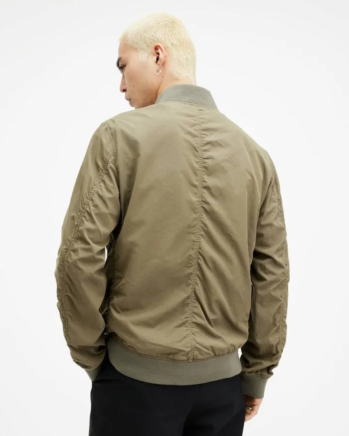 Bassett Ramskull Bomber Jacket Avo Green Men AllSaints Jackets and Coats