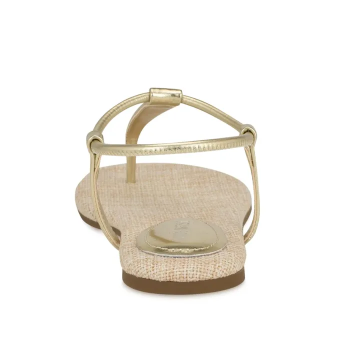Bassie Flat Sandals Platino Women Nine West Casual Bassie Flat Sandals Platino Women Nine West Casual