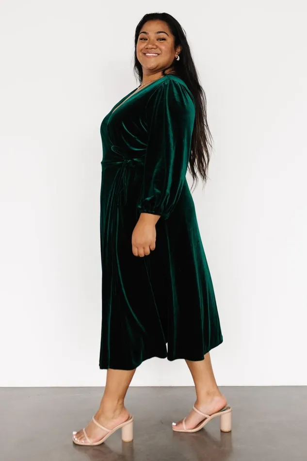 Beckinsale Velvet Wrap Dress Dark Green Women Baltic Born Mother Of The Bride