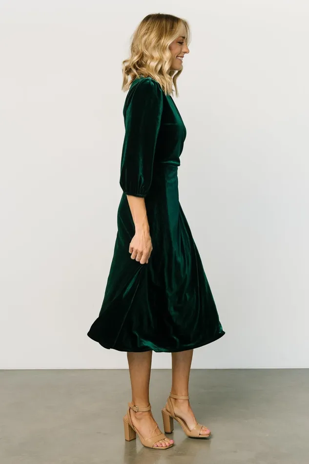 Beckinsale Velvet Wrap Dress Dark Green Women Baltic Born Mother Of The Bride
