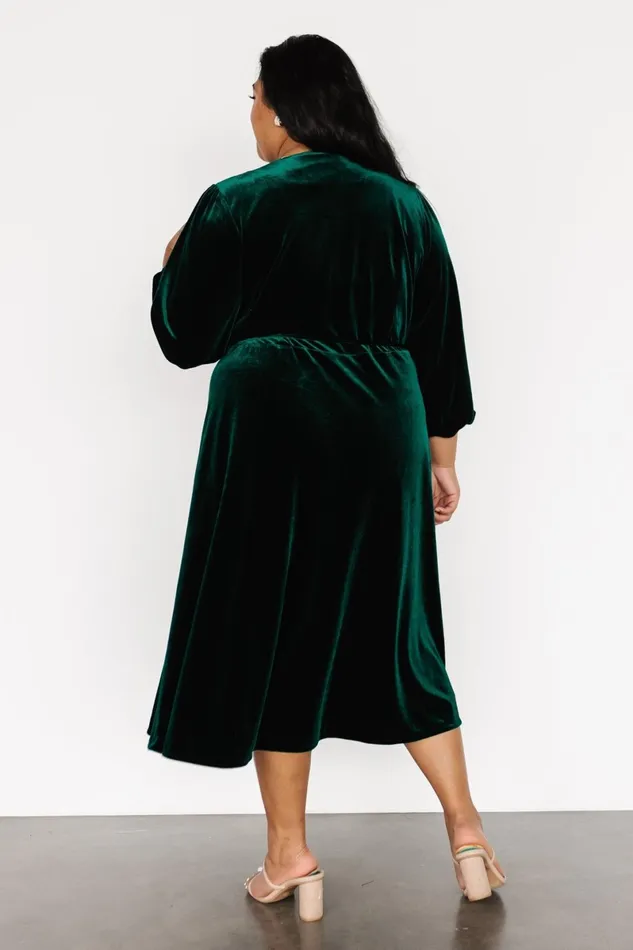 Beckinsale Velvet Wrap Dress Dark Green Women Baltic Born Mother Of The Bride