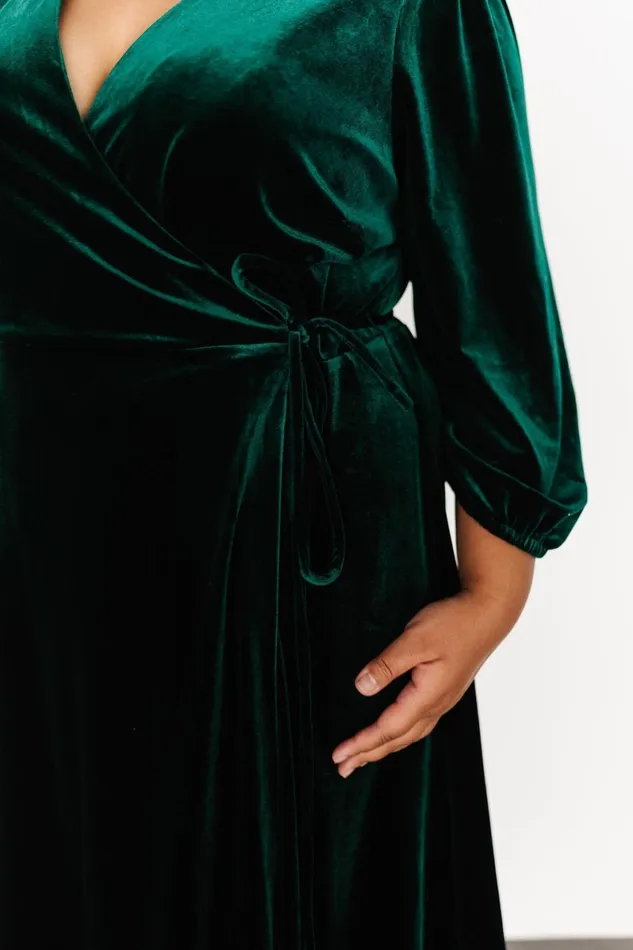 Beckinsale Velvet Wrap Dress Dark Green Women Baltic Born Mother Of The Bride