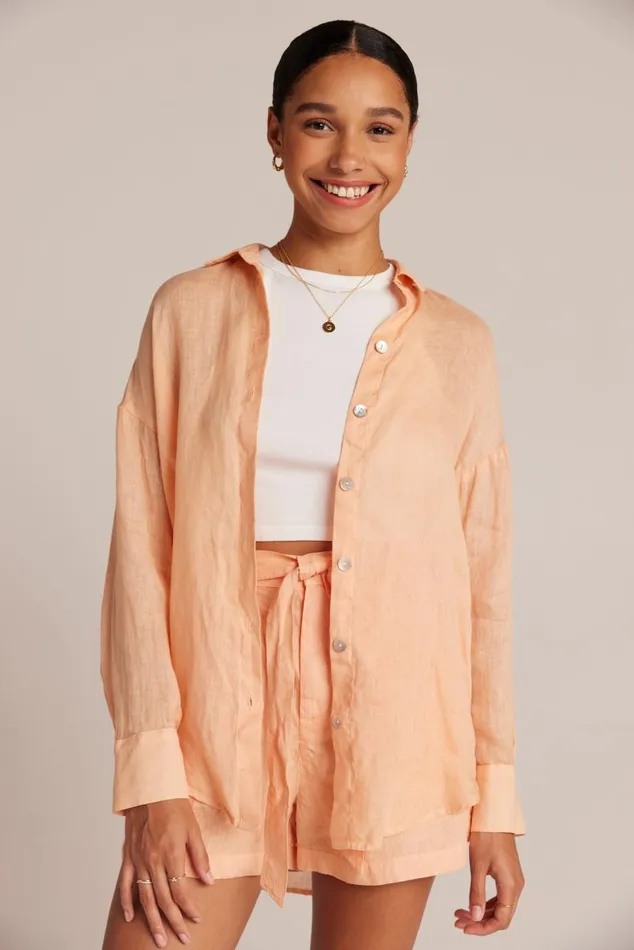 Bella Dahl Boyfriend Button Down 8211 Peach Parker Women Button Down Bella Dahl Boyfriend Button Down 8211 Peach Parker Women Button Down