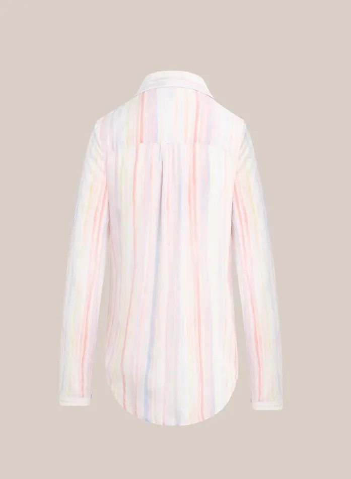 Bella Dahl Button Down Hipster 8211 Sunrise Stripe Print Women Long Sleeve Bella Dahl Button Down Hipster 8211 Sunrise Stripe Print Women Long Sleeve