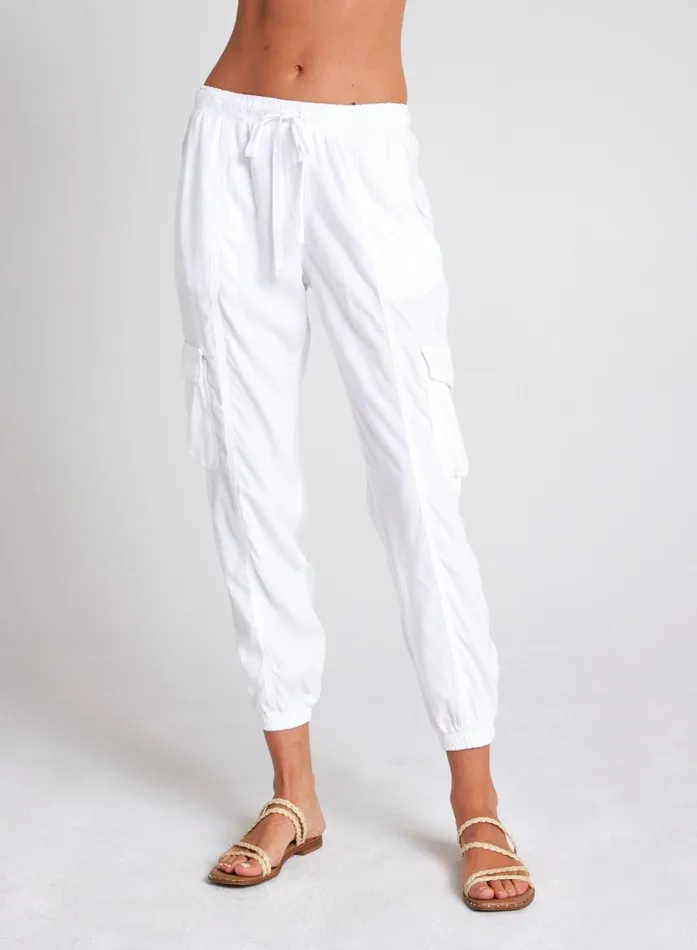 Bella Dahl Cargo Track Pants 8211 White Women Pants