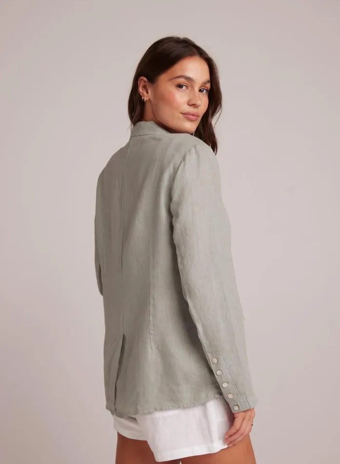 Bella Dahl Easy Linen Longline Blazer 8211 Oasis Green Women Sweaters and Jackets Bella Dahl Easy Linen Longline Blazer 8211 Oasis Green Women Sweaters and Jackets