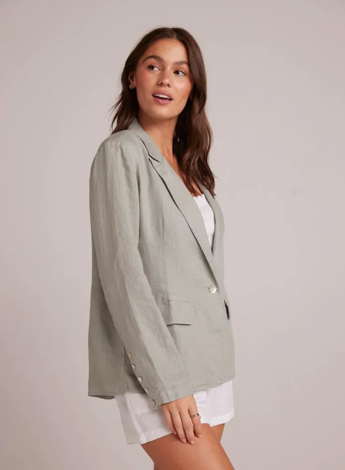 Bella Dahl Easy Linen Longline Blazer 8211 Oasis Green Women Sweaters and Jackets Bella Dahl Easy Linen Longline Blazer 8211 Oasis Green Women Sweaters and Jackets